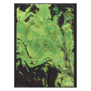 Black green marble tablecloth