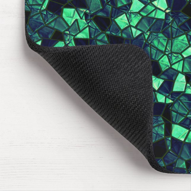 Black green mosaic with partially removed colour mouse pad (Corner)