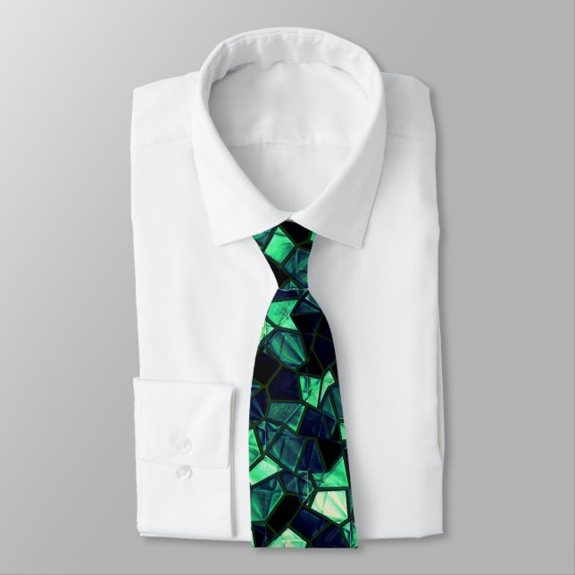 Black green mosaic with partially removed colour tie (Tied)