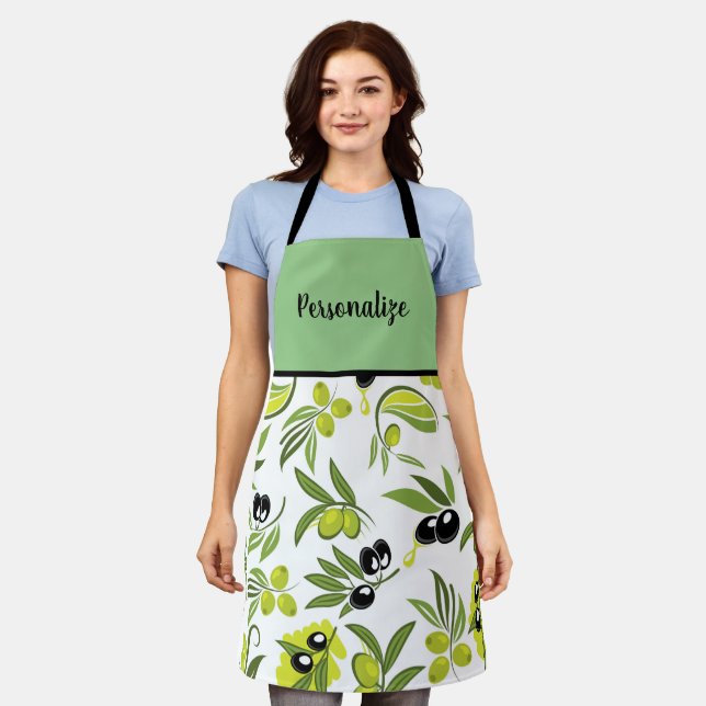 Black & Green Olives Apron (Worn)