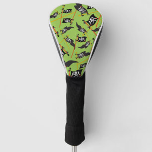 Black Green Pirate Flag Skulls White Bones Raiding Golf Head Cover