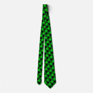 Black & Green Plaid Checked - Tie