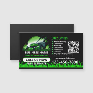 Black Green Professional Lawn Care QR Promo Magnet