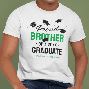 Black Green Proud Brother 2024 Graduate T-Shirt