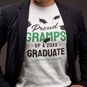 Black Green Proud Gramps 2024 Graduate T-Shirt
