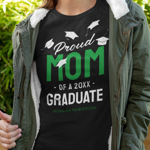 Black Green Proud Mom 2026 Graduate T-Shirt