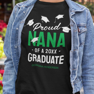 Black Green Proud Nana 2026 Graduate T-Shirt