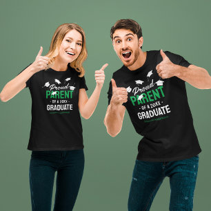 Black Green Proud Parent 2026 Graduate T-Shirt