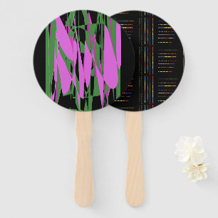 Black green purple colours hand fan