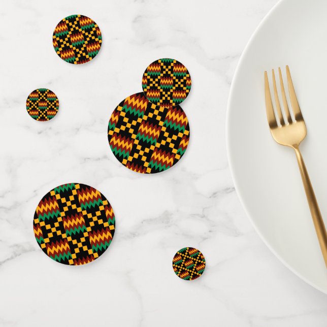 Black, Green, Red, and Yellow Kente Cloth Confetti (Group)
