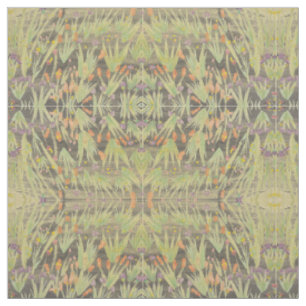 Black Green Rusty Orange and Purple Fabric