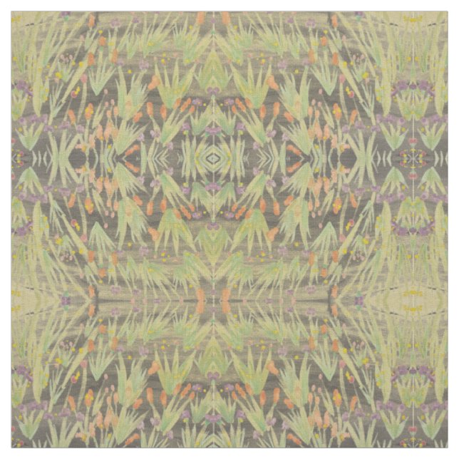 Black Green Rusty Orange and Purple Fabric (Swatch)