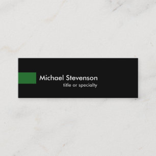 Black Green Skinny Unique Consultant Business Card
