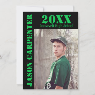 Black/Green Stencil Letters - Grad Announcement