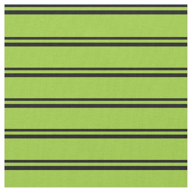 Black & Green Stripes Pattern Fabric (Close Up)