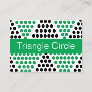 Black Green Triangle Circle Geometric Pattern Business Card