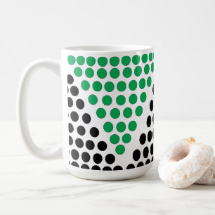 Black Green Triangle Circle Geometric Pattern Coffee Mug