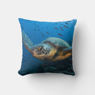 Black (Green) Turtle (Chelonia agassizi) Throw Pillow