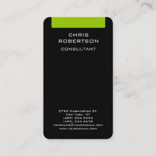 Black Green White Attractive Charm Business Card