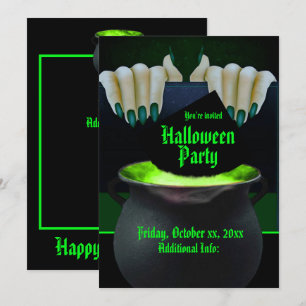 Black & Green Witches Brew Invitation