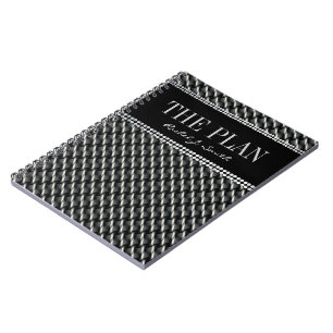 Black Grek Dark Textile Pattern Custom Notebook