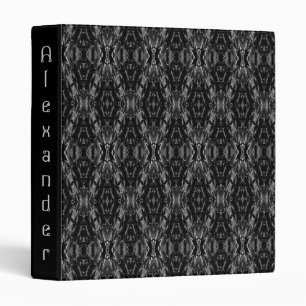 Black grey abstract geometry pattern  binder