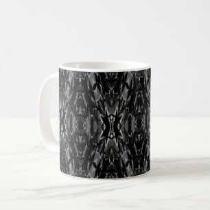 Black grey abstract geometry pattern  coffee mug