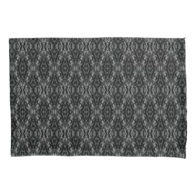 Black grey abstract geometry pattern  pillowcase (Front-Left)