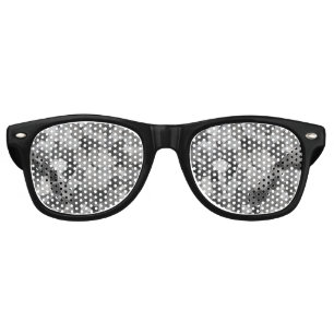 Black Grey Abstract Seamless Pattern Retro Sunglasses