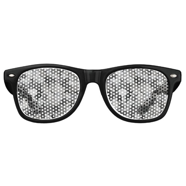 Black Grey Abstract Seamless Pattern Retro Sunglasses (Front)