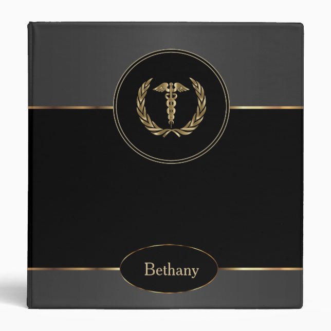 Black, Grey and Gold, - Create Your Own Binder (Front)