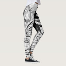 Black, grey and graffiti afro leggings