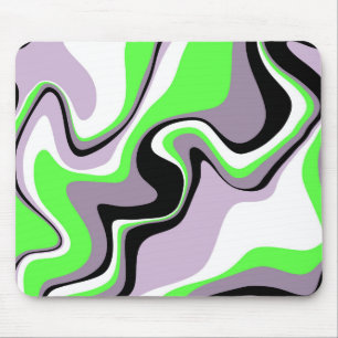 Black, Grey and Neon Green Fluid Abstract  Mouse Pad