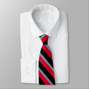 Black Grey and Red University Stripe Tie