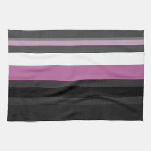 Black, Grey and White Stripes Kitchen Towel