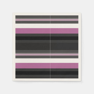 Black, Grey and White Stripes Napkin