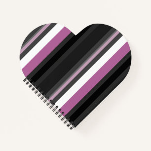Black, Grey and White Stripes Notebook