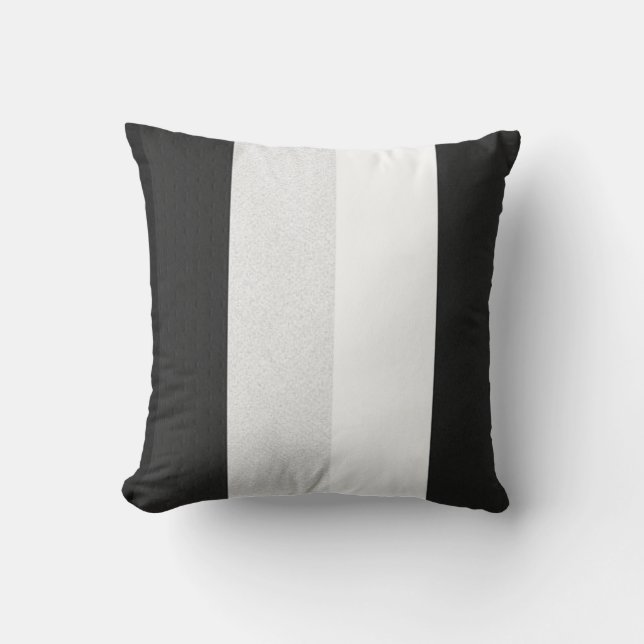 Black Grey and White Throw Pillow (Front)