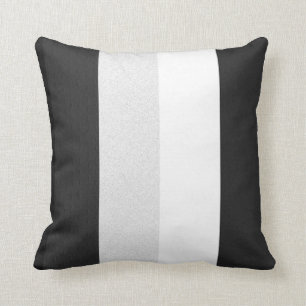 Black Grey and White Throw Pillow