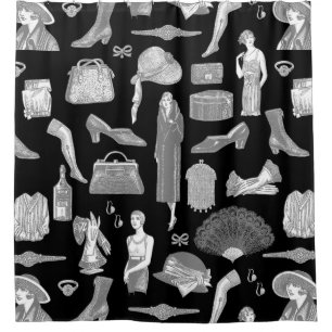 black grey art deco 1920s flapper glamour feminine