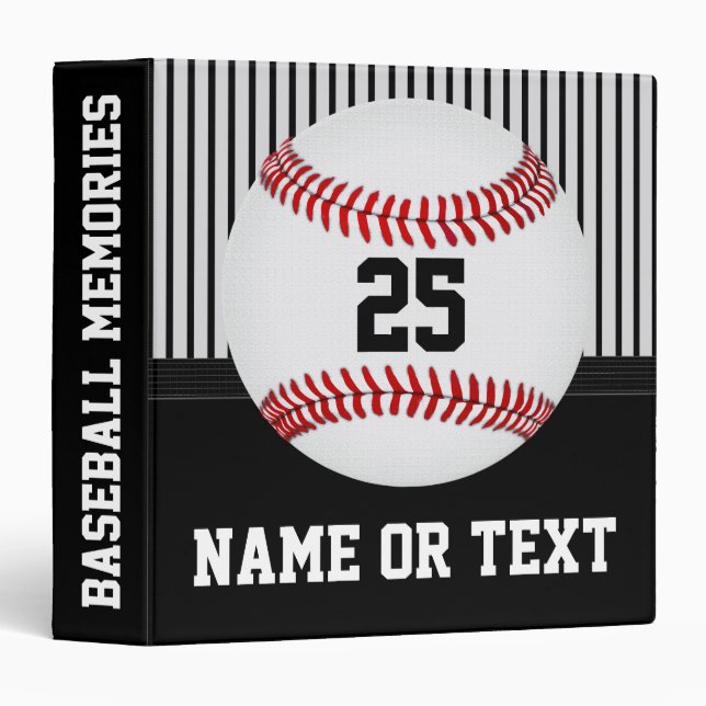 Black Grey, Baseball Card Binders Personalized (Front/Spine)
