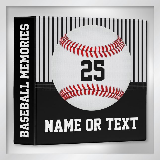 Black Grey, Baseball Card Binders Personalized (Baseball Binder or Baseball Photo Album. Baseball card binder / Baseball card album, personalized.)