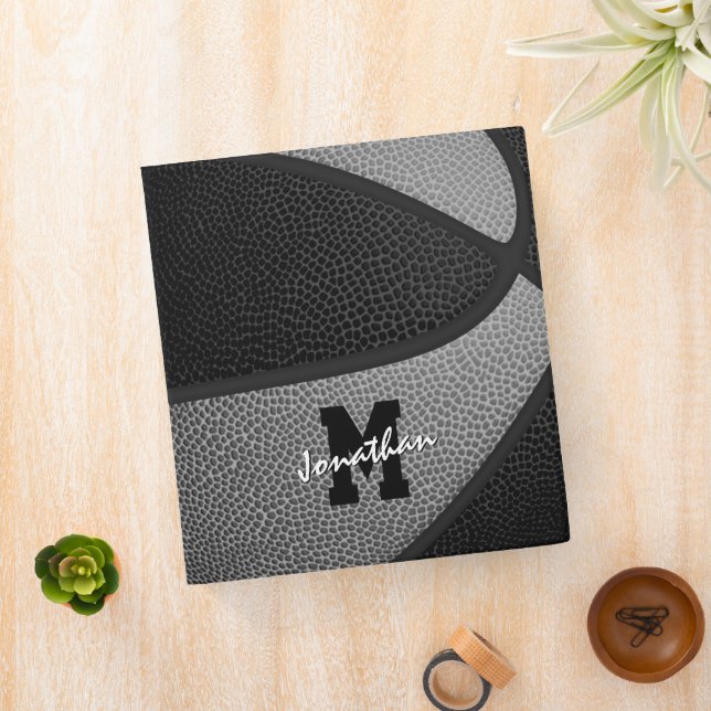 black grey boys girls team sports basketball binder (In Situ)