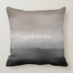 Black Grey Brown Ombre Personalized Throw Pillow