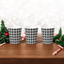 Black Grey Buffalo Plaid Holiday