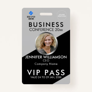 Black Grey Business Conference Exhibition Photo ID Badge