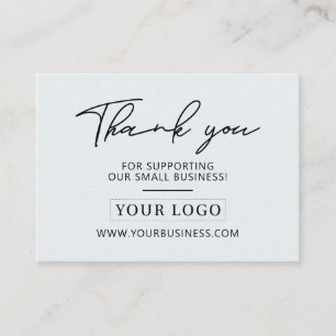 Black & Grey Business Logo Thank you Product Care Card