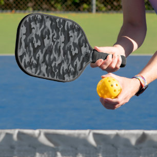 Black & Grey Camo  Case   Dark Camouflage Pattern  Pickleball Paddle