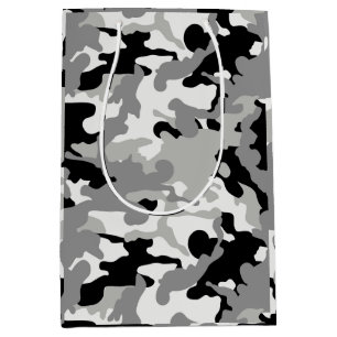 Black & Grey Camo Medium Gift Bag
