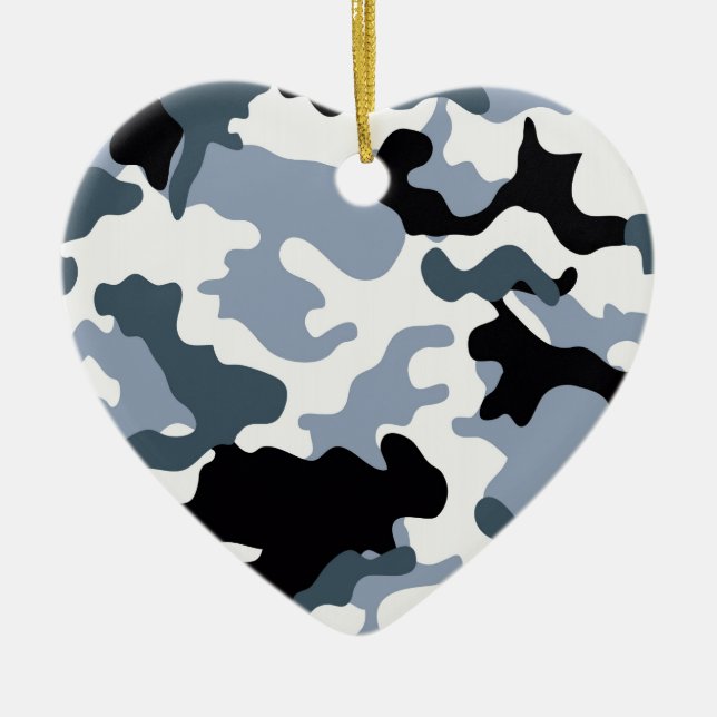Black & Grey Camo Ornament (Front)